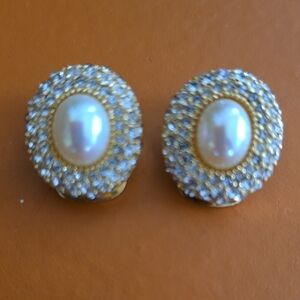Elegant Gold and Silver Pearl Earrings